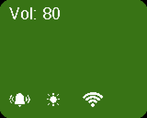 The volume setting screen