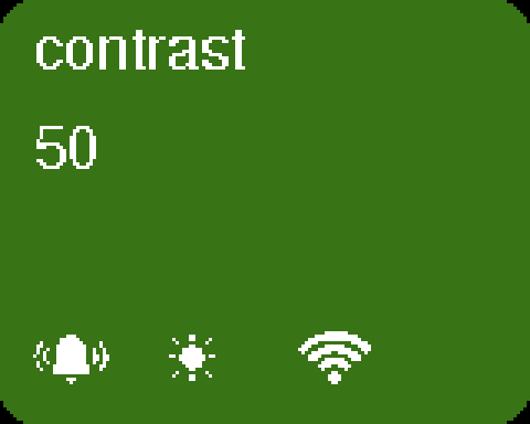 The contrast setting screen